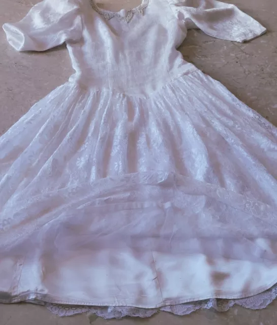 ancienne robe De Mariée rétro en dentelle petite taille 2