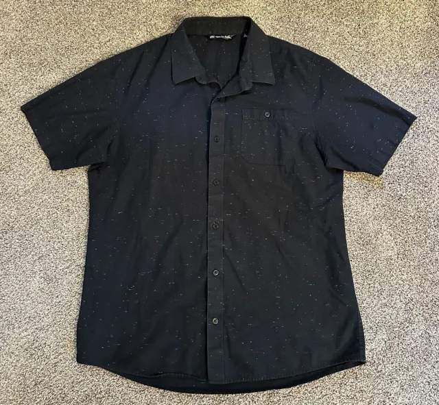 Travis Matthew Shirt Mens Large Black L Short Sleeve Button Down Pocket Golf