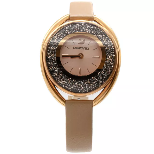 Swarovski Ladies Watch Crystalline Rose Gold Womens Watch Leather Strap NEW