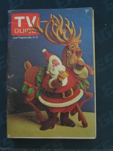 TV GUIDE DECEMBER 1974 Christmas Santa Claus Rudolph