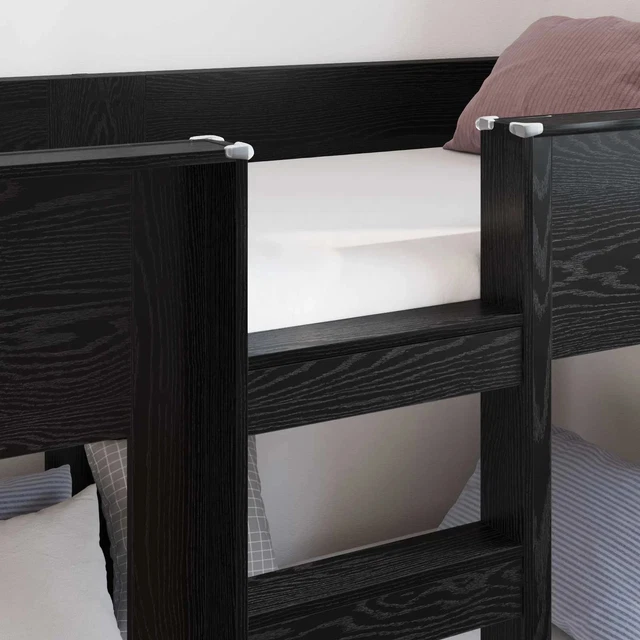 BUNK BED FOR Kids Black Oak 90 x 190 cm Engineered Wood vidaXL £321.10 ...