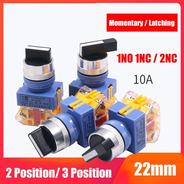 ROTARY SWITCH SELECTOR Changeover Switches Momentary Latching NO NC 2/3 ...