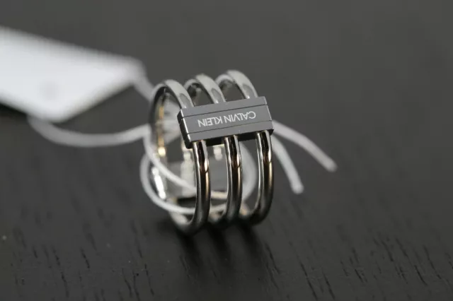 Calvin Klein KJBDMR000106 Ladies Stainless Steel Silver Tone Ring Size L