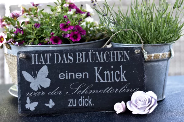 Garten Schild Deko Geschenk Balkon Terrasse Laube Spruch Schiefer 15x30cm