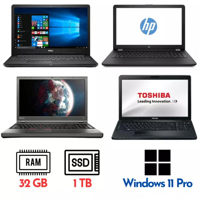 CHEAP FAST Windows 11 Laptop Intel QUAD Core i3/i5 32GB Ram 1TB SSD Webcam WIFI