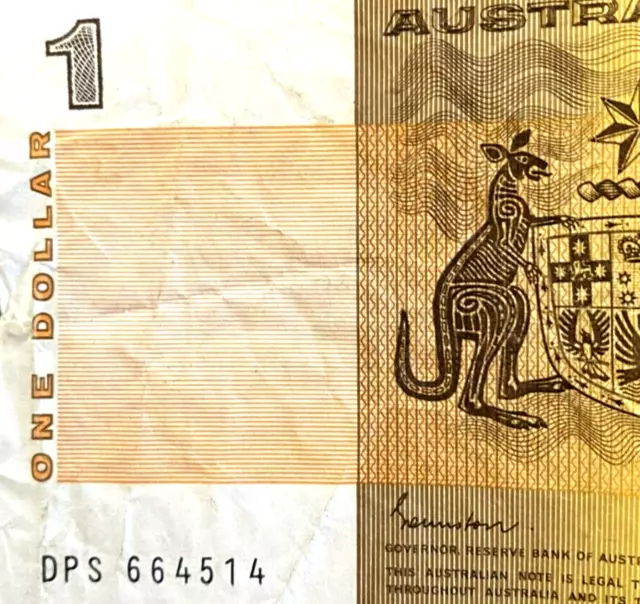 1982  LAST PREFIX  $1 Australian paper note  **DPS** 664514