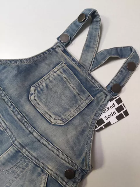 BNWT Cracked Soda - Baby Boys/Girls Unisex Size 00 (3-6M) Denim Overalls 3