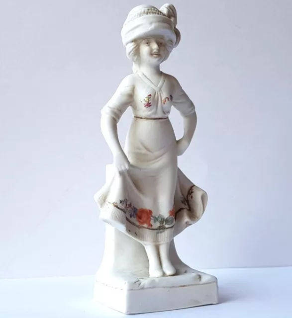 Rare Art Nouveau Porcelain Vase/Figurenvase Woman With Hat Goebel Um 1910 2