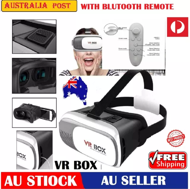 3D VR Glasses Headset Box Virtual Reality Helmet With New 2nd Gen Headset Remote