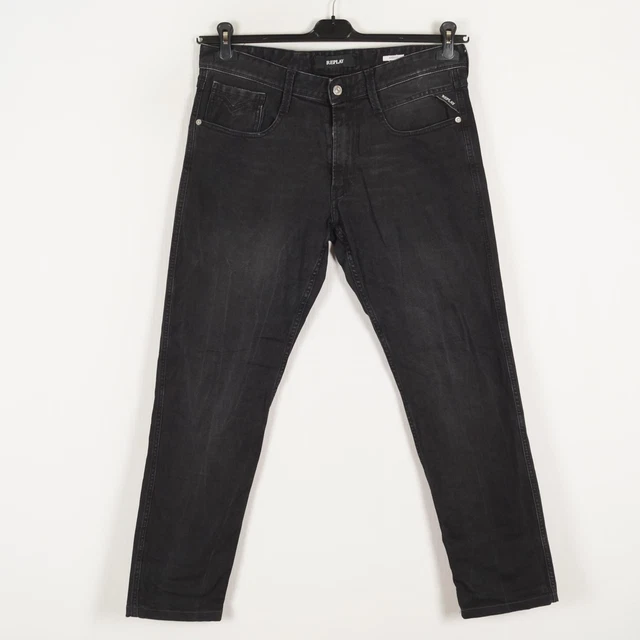 Jean Replay M914 ANBASS - Coupe Ajustée Décontractée En Denim élasthanne Gris - Taille W34 L32