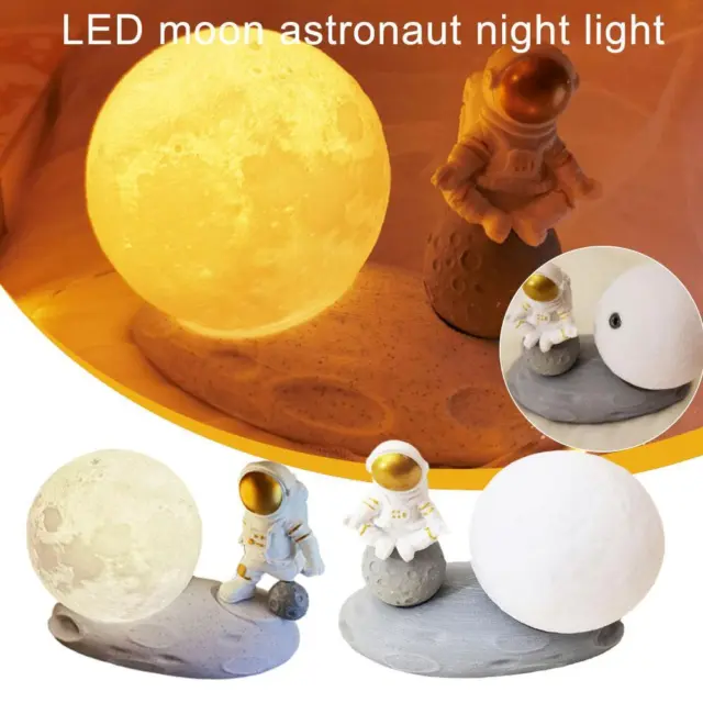 Moon Lamp Astronaut LED Night Light for Kids Spaceman Bedside Desktop Decorati /