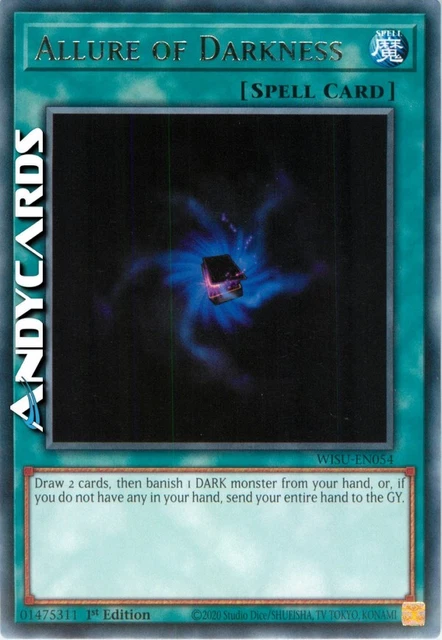 ALLURE OF DARKNESS • (Charm of Darkness) • Rare • WISU EN054 • 1Ed • Yugioh!