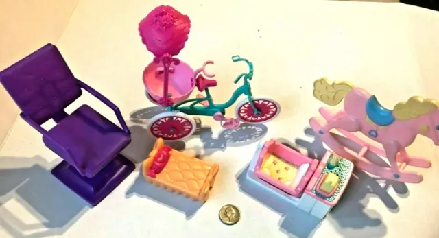 Doll Accessories Rocking Horse Tricycle Chair Bed Toys Furniture Lot SKU 057-082