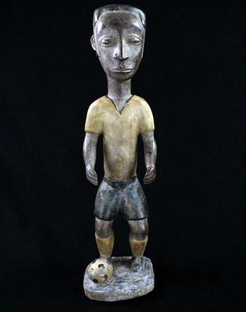 Grande Statue Ancienne En Bois Tintin - Hauteur 50cm, Présentoir Vintage