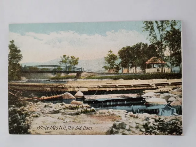 Postcard White Mts. New Hampshire The Old Dam UDB