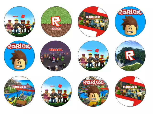 12 x ROBLOX (2)  edible Cake  cupcake toppers A4 Icing  Wafer