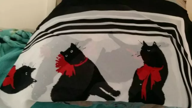 JASON WU Polyester Scarf Target XXO Collection NWT black cats with red bows