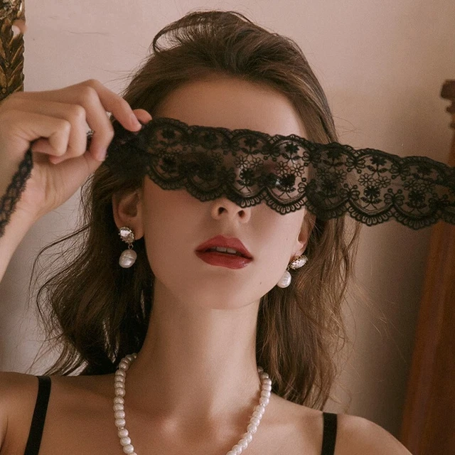 Bendaggio occhi pizzo nero SM feticcio bondage sesso giocattolo per coppie