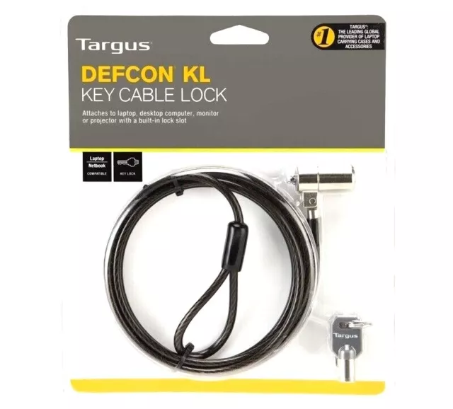 Targus Defcon KL KEY OPERATED Cable Lock 2 KEYS ASP48AU CABLE 1.82m Notebook