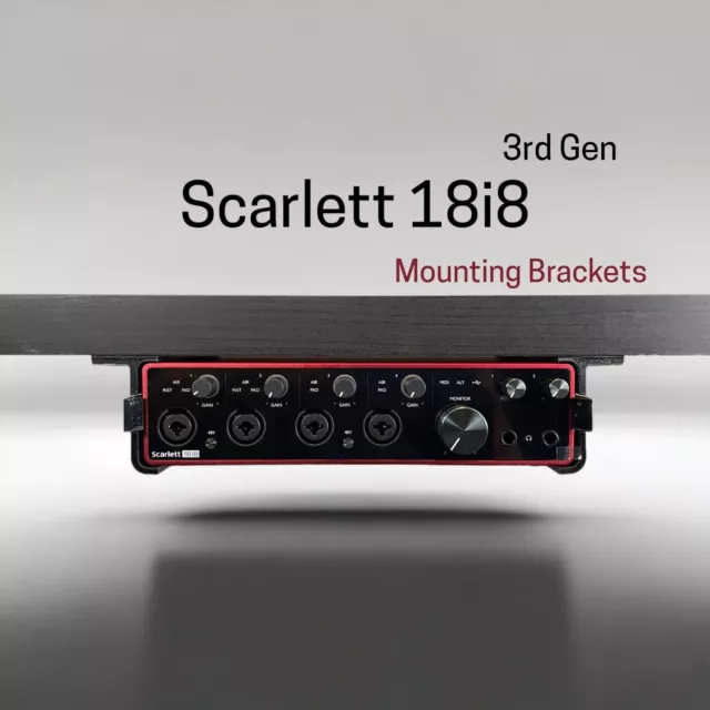 Focusrite Scarlett 18i8 3rd Gen Under Desk Mount, Reversible, Screws included