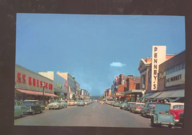 Adrian Michigan Downtown Street Scene Old Cars Jc Penny Postcard Copy