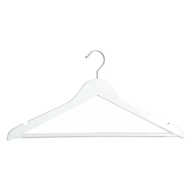 Holzbügel Hosensteg Kleiderbügel Bügel Hemdbügel Ladeneinrichtung Weiß 44 cm