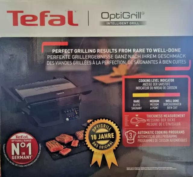 TEFAL OptiGrill GC7P08 Intelligent Grill Kontaktgrill - Umverpackung geöffnet