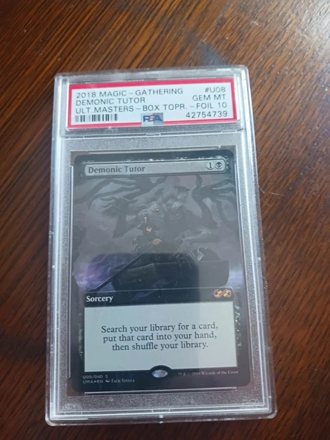 I2018 Magic Gathering Mtg Demonic Tutor Promo Foil Ultra Master Box Topper P