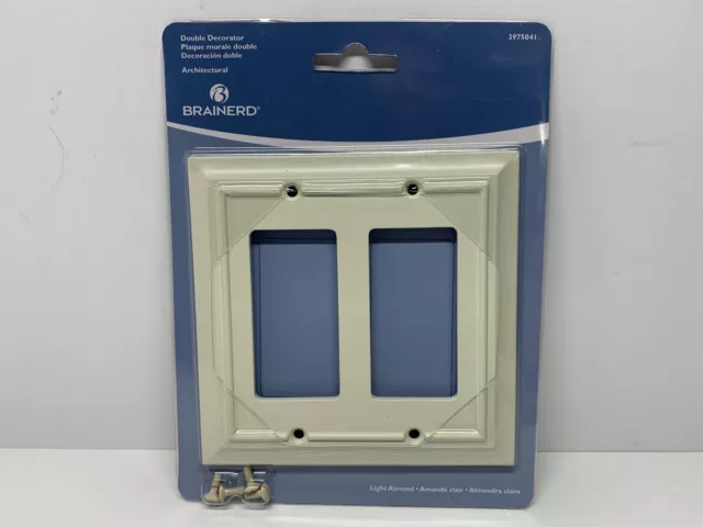 BRAINERD Double Decorator Plate Wood Architectural Light Almond 3975041