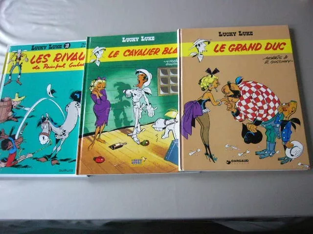 LUCKY LUKE LOT DE 3 BD Cartonnées  Pour Titres voir description    TBE