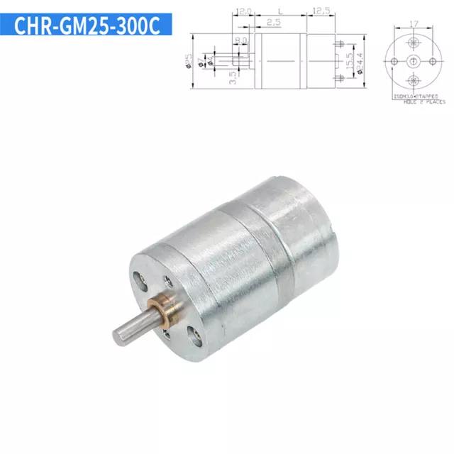 Micro Gear Box Geared Electric Motor Speed Reduction DC6V 13-650rpm GM25-300C