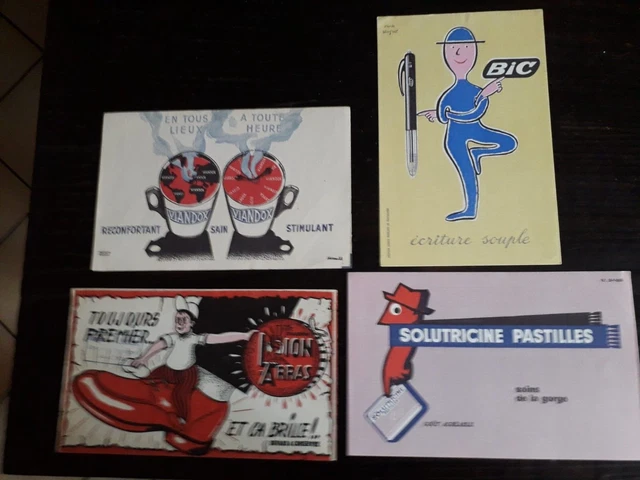 Lot 4 buvards publicitaires ancien collection