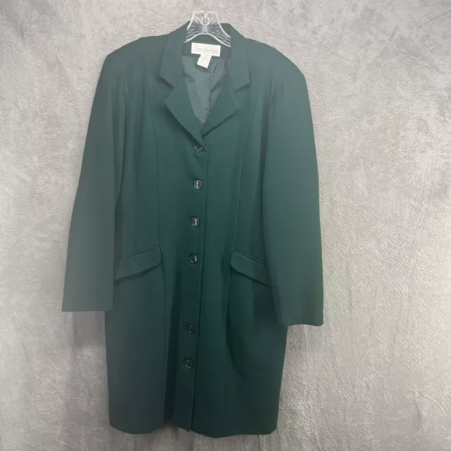 VINTAGE GIORGIO SANT Angelo Womens Coat Size 12 Green Dress Wool Made ...