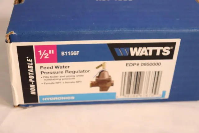Watts B1156F 1/2" Bronze High Capacity Feed Water Pressure Regulator   NEW!