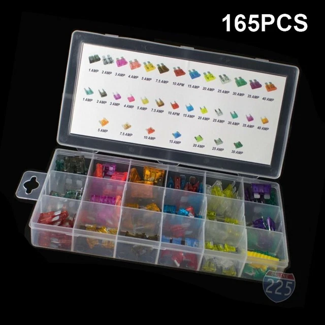 165x Mini Lama Fusibile Kit Auto Assortimento Standard Auto Fusibili Set 1-40A