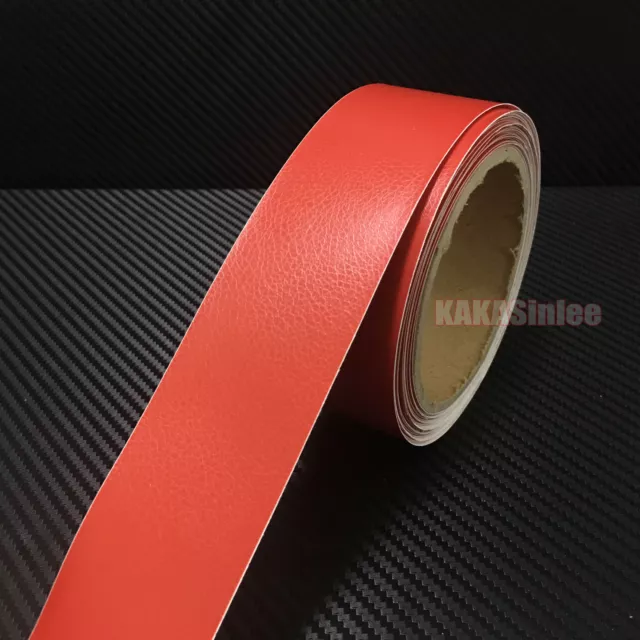 Useful Red Matte Leather Grain Texture Vinyl Sticker Tape for Car Home Wrap AB