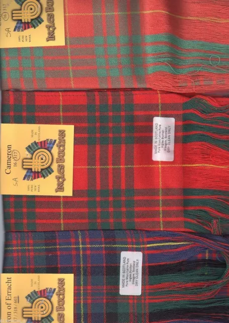 Tartan Sash Clan Cameron Ladies Scottish Wool Plaid