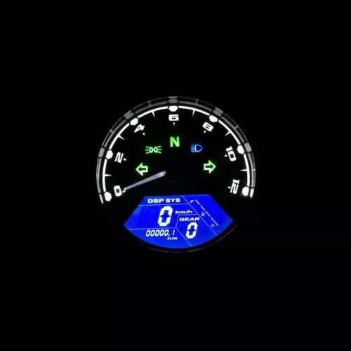12000RPM LCD Digital Universal Odometer Speedometer Tachometer Gauge Cafe Racer 3