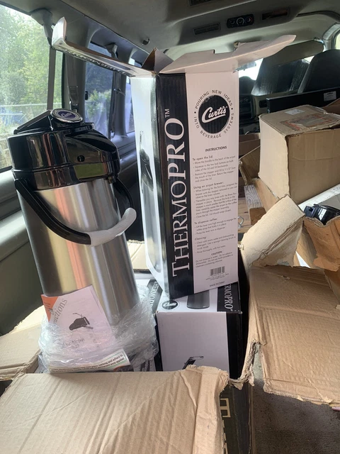 (x5) New Wilbur Curtis 2.2L ThermoPro Airpot w/ Lever, Stainless Steel