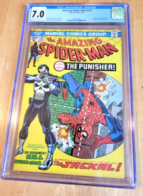 Amazing Spider-Man #129 Cgc 7.0 * 1St Appearance Of The Punisher *1974*