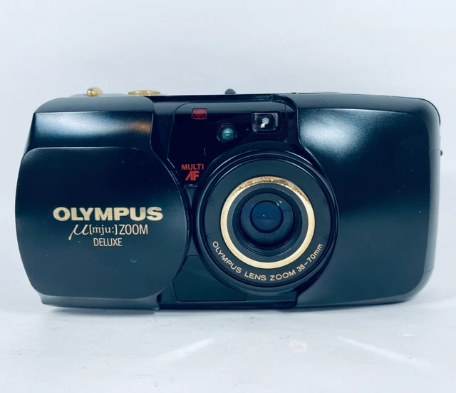 MINT] OLYMPUS Μ mju Zoom Deluxe Black Point & Shoot Film Camera