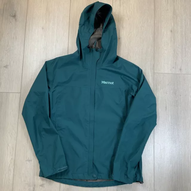 Marmot Minimalist Goretex Jacket Hooded Shell Rain Full Zip Teal Women's SMALL