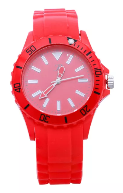 Reflex Unisexe Rouge Chaton & Silicone Bracelet Analogique Montre Quartz Boucle