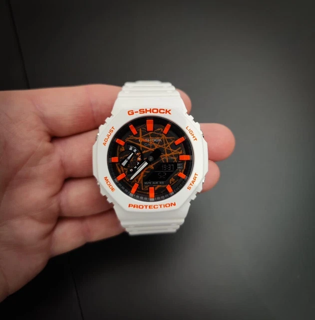 OROLOGIO DA POLSO Casio G shock Casioak Bianco UV Arancione ga2100