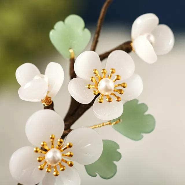 Imitation Jade Flower Hair Clip Resin Bride Barrettes for Women Clips Girls