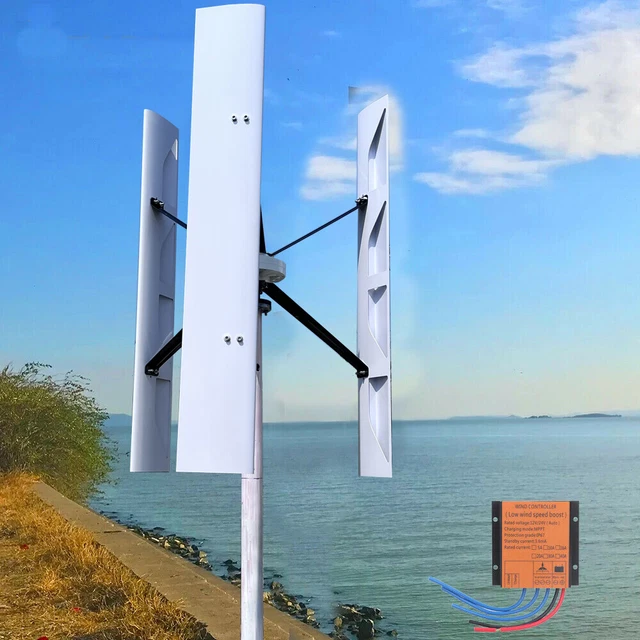 24V 100W Vertikale Windkraftanlage - Windgenerator Mit Controller Für Boot & Garten