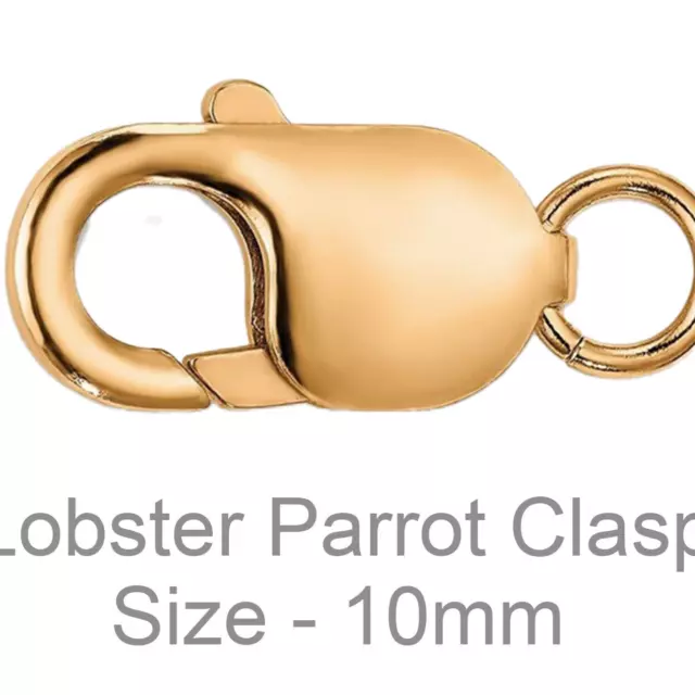 Rose Gold Filled Solid Parrot Lobster Clasp Finding + Open Jump Ring Sz 10mm