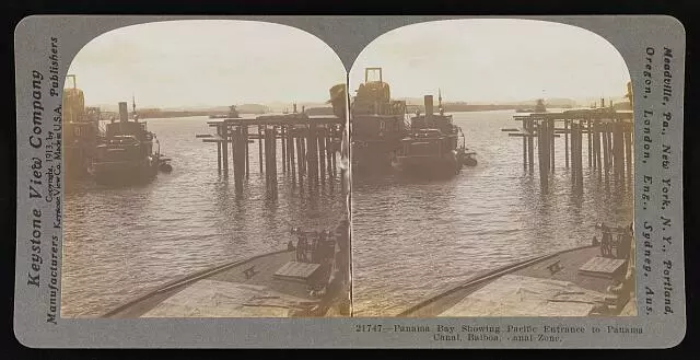 Photo:Panama Bay showing Pacific entrance to Panama Canal, Balboa, 1913