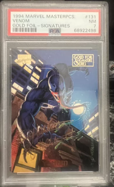 1994 marvel masterpieces venom gold foil signatures psa 7