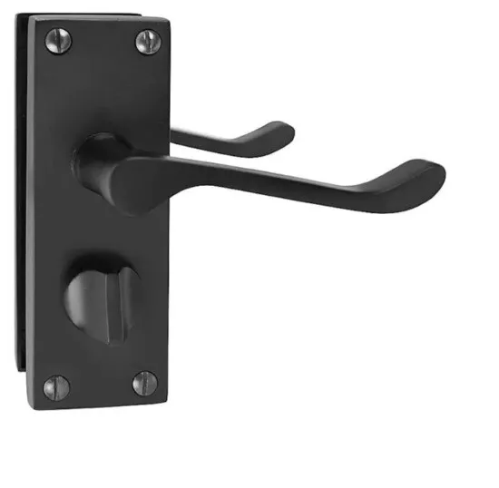 Matt Black Privacy Bathroom door handle set